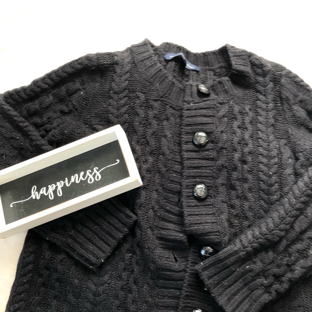 Heavyweight cable knit long cardigan